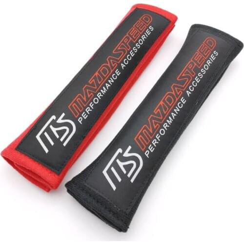 Nylon embroidery for MS emblem JDM Drift Car seat belt cover shoulder pad for mazda 3 6 Axela Atenza cx5 rx7 8 Auto Accessories