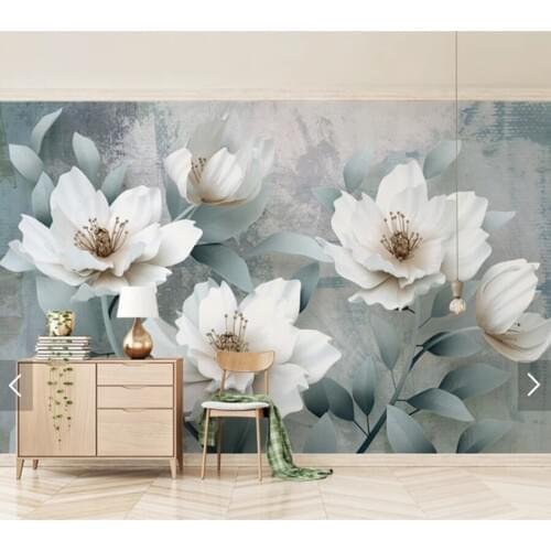 Custom retro Papel de parede, simple embossed flower murals for living room bedroom dining room background home decor wallpaper