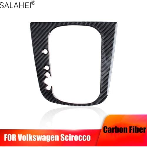 Carbon Fiber Car Gear Shifter Interior Decoration Stickers For Volkswagen VW Golf 6 2016-2019 gti R MK6 Scirocco Auto Accessory