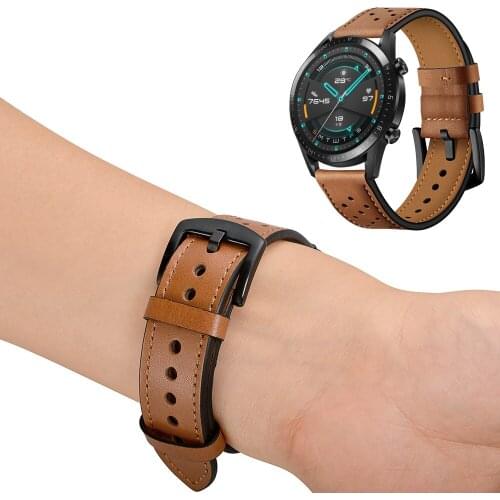 Correa Leather Watchband for HONOR Magic / MagicWatch 2 Replaceable Accessories for HUAWEI WATCH GT 2 46mm 42mm Strap Band