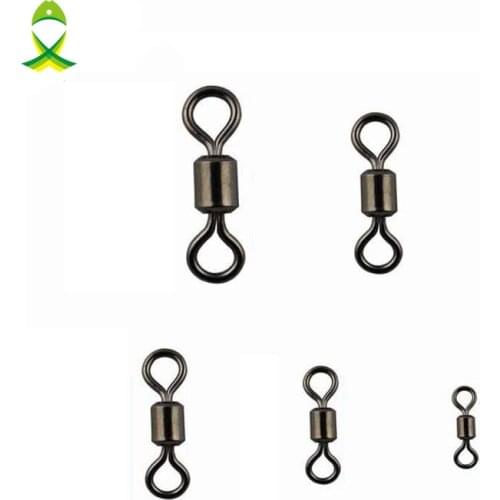 JSM 20pcs/lot fishing swivels Ball Bearing swivel with safety snap solid rings rolling swivel for carp fishing hook accessories