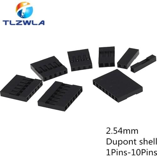 500PCS Dupont Plastic Shell Plug 2.54mm Single Row Dupont Connector 1P/2P/3P/4P/5P/6P/7P/8P/9P/10P Housing