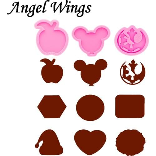 1.5/1.7inch Round/Square/Diamond/Heart Badge Reel Mold DIY Circle Silicone Mold Epoxy Resin Molds for Jewelry Phone Grip DY0270