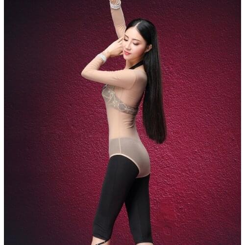 Belly dance top One Piece Leotard Dancewear Long Sleeves Bellydance Women corset Bodysuit Bottoming Shirt Body sculpting