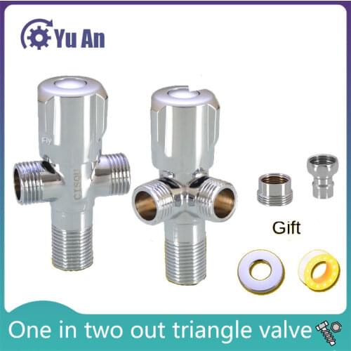 Toilet Washing Machine One In and Two Out Dual-use Triangle Valve Diverter Valve Hose One Minute Two Way Diverter Valve Switch