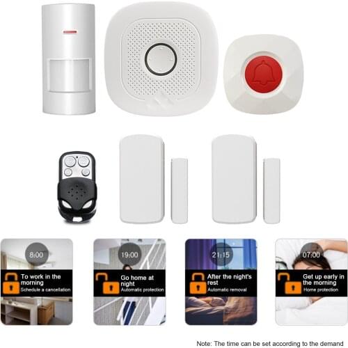 Wifi Smart Alarm System Infrared Motion Detector Tuya APP Remote Control Compatible with Amazon Echo/ Google Home/ Rokid