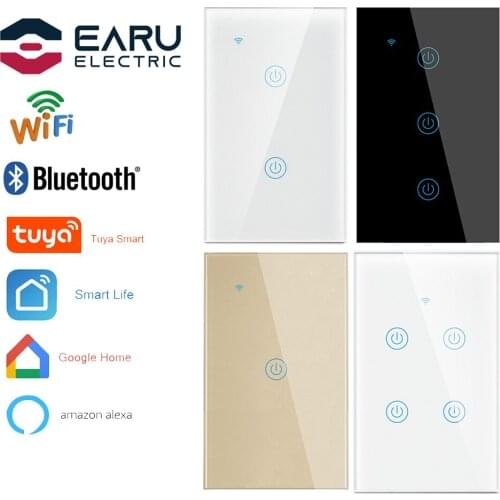 US 1-4 Gang WiFi Bluetooth Smart Timer Touch Switch Wall Light Switch Remote Control TUYA APP Smart Life Alexa Google Home