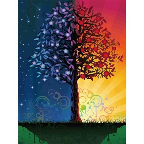 Scenery Tree Landscape DIY Cross Stitch Embroidery 11CT Kits Needlework Craft Set Cotton Thread Printed Canvas Home Room