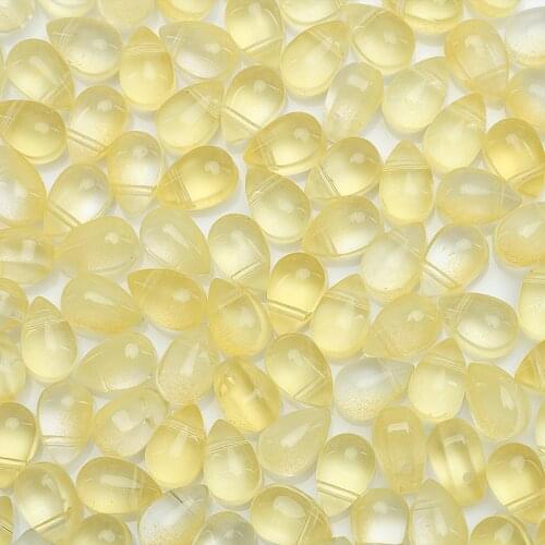 60pcs Yellow Czech Lampwork Crystal Glass Water Drop Spacer Bead For Jewelry Making Diy Needlework Bracelet Hairpin Finding 6x9