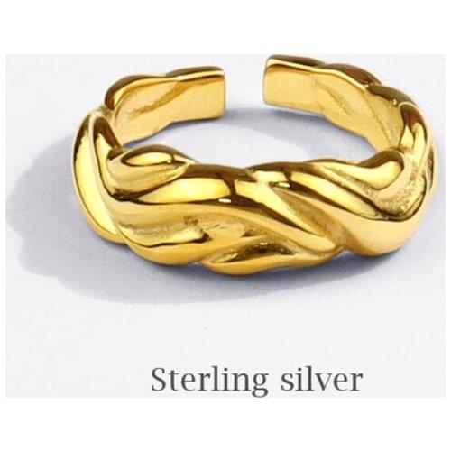 Sole Memory Fashion Simple Hip Hop Creativity 925 Sterling Silver Female Resizable Opening Rings SRI771