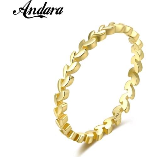 New S925 Sterling Silver Ring Simple Branch Glossy 14K Gold Ring for Woman Jewelry Gift