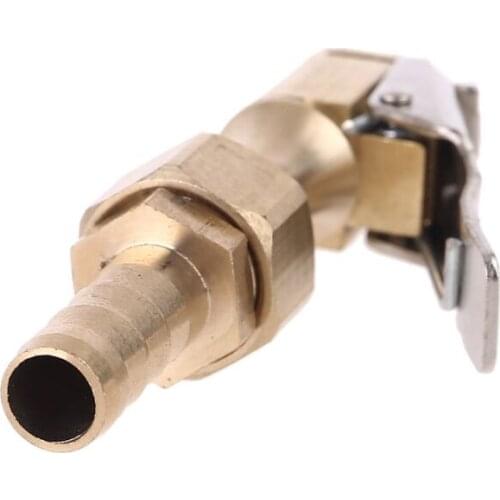 1/4" Brass Tire inflator Locking on Air Chuck Air Compressor Pump Adapter with 8mm Barb Connector Accessories for Car