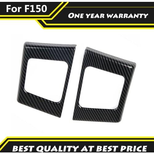 1pcs Carbon Fiber Color Rear Door Armrest Cup Holder Cover Decorative Panle Fit For Ford F150 2021