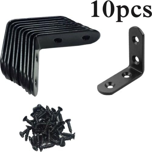 10Pcs Right Angle Bracket Corner Brace Iron L Shape Furniture Joint Quality For Wall Hanging Furniture Connector Wholesale