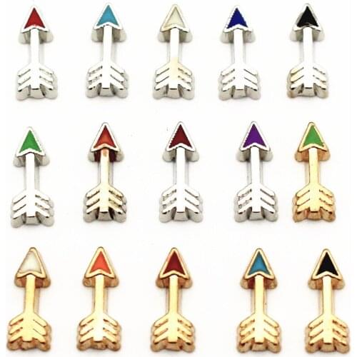 20Pcs/Lot Mixed Color Arrow Floating Charms Hand-made DIY for Glass Lockets