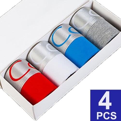4 Pcs/lLot Gay Sexy Underwear Men Boxer Shorts Sexy Men Underwear Plus Size Cotton Shorts Men Boxers Mens Underwear Boxers Cueca
