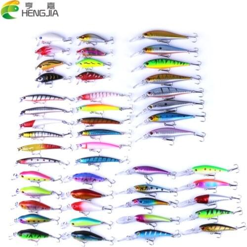 48pcs lot Fishing Lures Mixed 5 Model Minnow Lure isca Artificial Quality Professional Crankbait Wobblers Fishing Tackle pesca