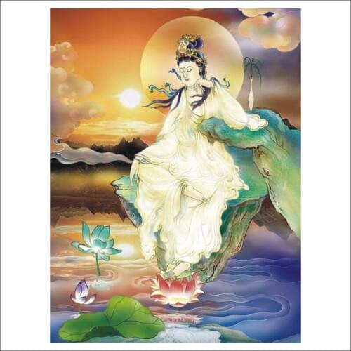 5D DIY diamond painting "Guanyin" full diamond cross stitch DIY home decoration mural gift T353