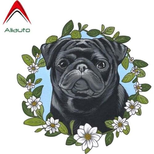 Aliauto Lovely Car Sticker A Lovely Wreath Dog Accessories PVC Decal for Suzuki Jimny Subaru Impreza Mercedes W211,15cm*15cm