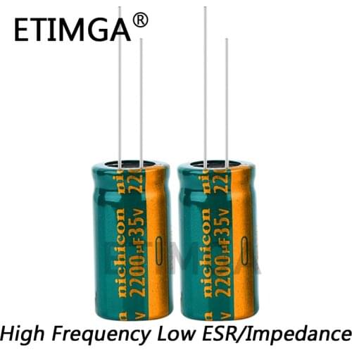 6pcs/lot Low ESR/Impedance high frequency 35v 2200UF aluminum electrolytic capacitor size 13*25 2200UF35V 20