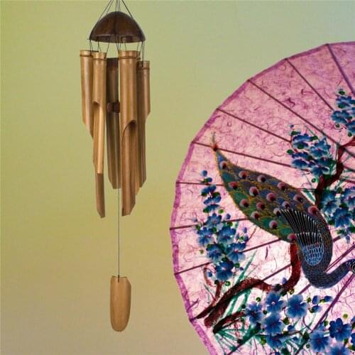 Bamboo Wind Chimes Bell Wood Handmade Indoor Outdoor Wall Hanging Wind Chime Room Home Decor Garden Hanging Decor Windbell