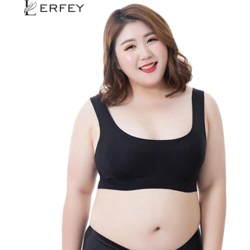 LERFEY Women Seamless Ice Silk Bra with Pads Ultra Thin Sleep Bras Wireless Padded Sexy Underwear Vest Tops Plus size 4XL 5XL