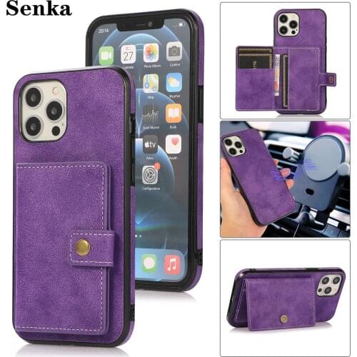 Wallet Phone Case for iPhone 12 Pro Max with Card Slots Leather 11 XS XR SE 2020 8 7 Plus Cover Magnetic Car Removable Bag Coque
