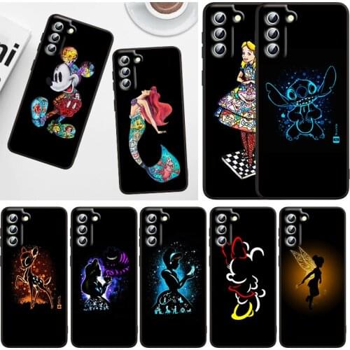 Disney Princess Marvel Shockproof Cover for Samsung Galaxy S21 S20 FE Ultra Lite S10 5G S10E S9 S8 Plus Black Soft Phone Case