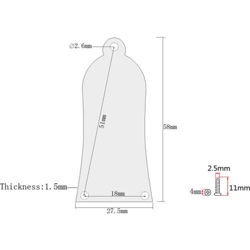 DIY Flower Pattern Rod Cover Black for Electric Guitar