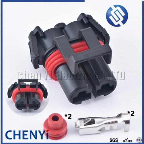 Delphi 2 Pin/Way Female auto waterproof Connector Metri-Pack 480 Sealed Assembly Max Current 42 amps 12052613 with terminals