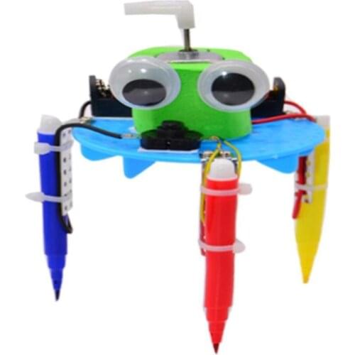Kids DIY Doodle Robot Toy Children Experiment Science Projects Educational Model Basic Circuit Electricity Learning Physics Toys