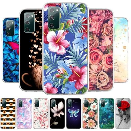 For Samsung Galaxy A82 A22 5G Xover 5 M51 M01 A01 Core Protective Soft TPU Silicone Mobile Phone Case Flowers Cover Shell Fundas