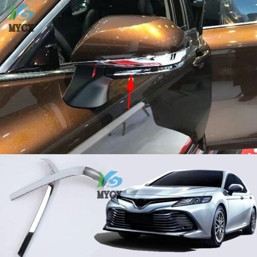 For Toyota Camry 2018 2019 8th XV70 Rearview Mirror Decorative Strip ABS chrome Material Accessories