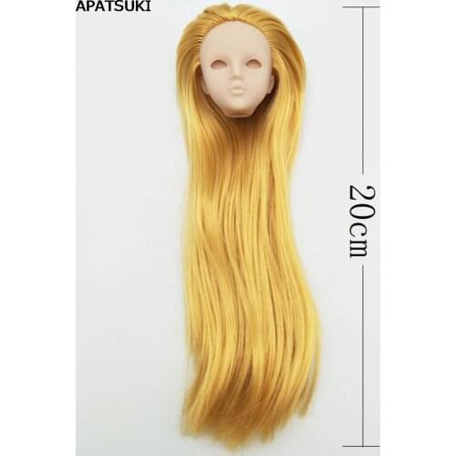 Golden Hair Soft DIY Practice Makeup Doll Head For 11.5" Doll Heads For 1/6 BJD Dollhouse Practicing Head Without Make Up Eye