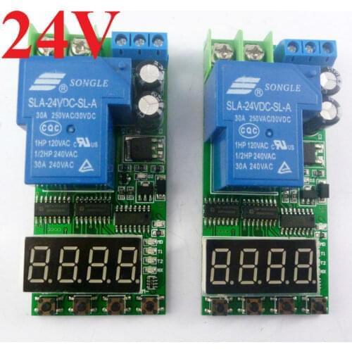 Io23c01 2pcs Dc 24v 30a 2.5-24v High Trigger Cycle Timer Delay Relay Switch Board Power Supply Charging Module