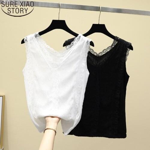 Women Tank Top Summer Lace Vest Camisole 2021 New Womens Plus Size Clothing Loose Strapless V-neck Sleeveless Tops Blusas 14734