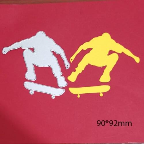 Metal Steel Die Cuts Mold Man skateboarding Craft Cutting Dies Stencils for Scrapbook Paper Card Making DieTemplate 2021 New