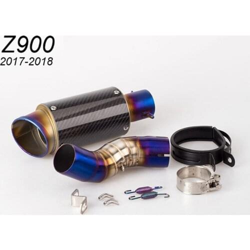 Motorcycle modified muffler Z900 carbon fiber exhaust pipe Z900 middle section set 2017-2018