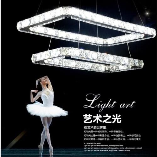 Fashion led light lustre Pendant Lights led lamp Stainless steel k9 crystal Pendant lamps AC110-260V LED lights Length 60/80cm