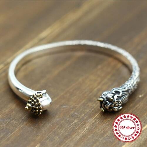 S925 sterling silver mens bracelet personalized classic retro jewelry domineering Devil styling send lovers gift Bangles