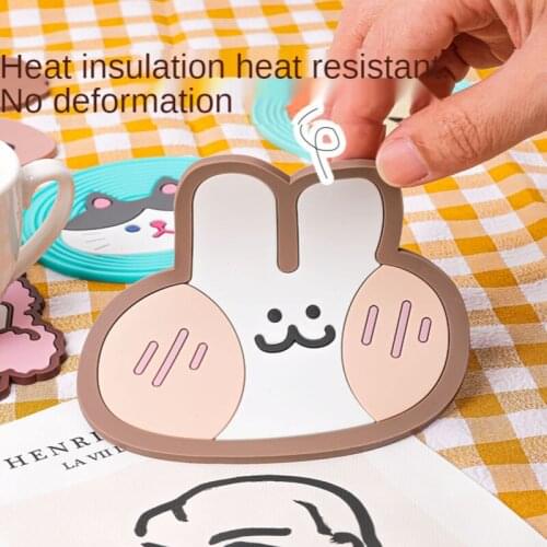 Non-slip Insulation Silicone Bowl Mat Heat-resistant Anti-scald Table Mat Tea Coaster Cute Creative Cartoon Animal Coaster
