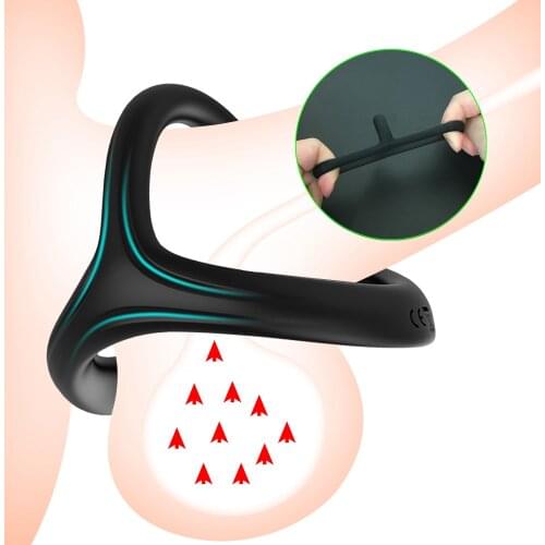 Newest Penis Ring Mens Masturbator Cock Rings Couple Lover Toys For Sex Men Time Delay Ejaculation Soft Silicone Sexy Dual Ring