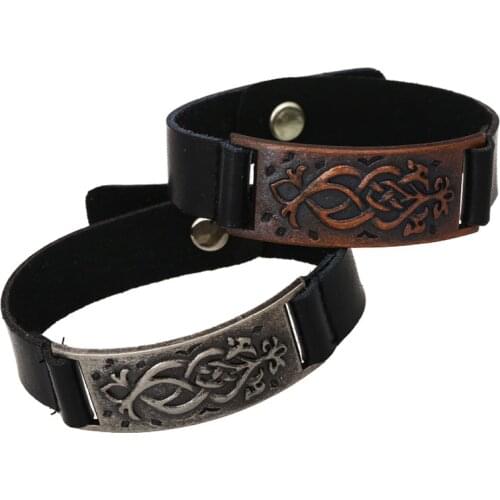 New Punk Unisex Wide Rivet Leather Bracelet Mens Womens Wrap Bracelet Bangle Homme Antique Bronze 2020 Fashion Jewelry