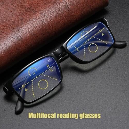 Anti Blue Light Reading Glasses +1.0~+4.0 Men Women Progressive Multifocal Bifocal Magnifying Presbyopic Eye Glasses
