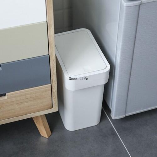 Plastic Toilet Sanitary Bucket Japanese Rectangular Push-On Trash Can Kitchen Trash Bin