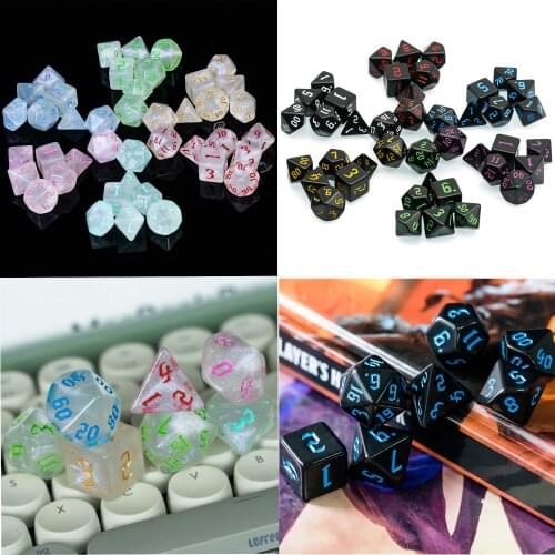 Poludie 12 Sets 84 Pcs DND Dice Set Sickle font Polyhedral Dice D4 D6 D8 D10 D% D12 D20 for Role Playing Game RPG MTG D&D Dice