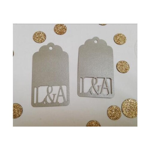 Custom color initials Wedding Favour Tags Gift tags wishing tree Rustic baby shower Birthday favor Blank Cards Scrapbook