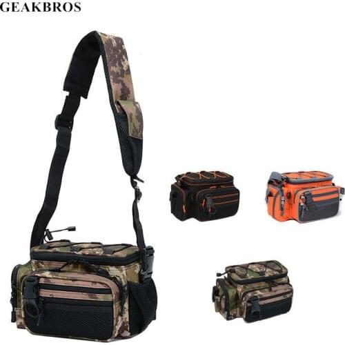 Portable Fishing Tackle Bag Fishing Bait Lure Storage Single Shoulder Crossbody Waist Pack Fish Box Gear Bag Climbing Hiking Bag