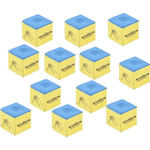 12pcs Professional Blue Pool Cue Chalk Billiard Snooker Chalk Cues Clubs Gift Giveaways Cubes