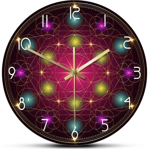 Seed Of Life Symbol Modern Wall Clock Mandala Flower Of Life Wall Clock Sacred Geometry Abstract Wall Art Timepieces Home Decor